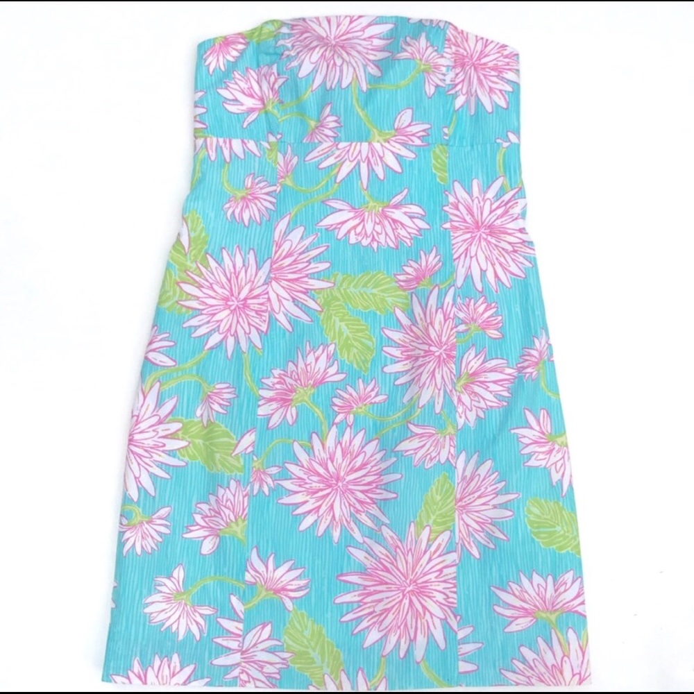Lilly Pulitzer floral strapless dress sz 2